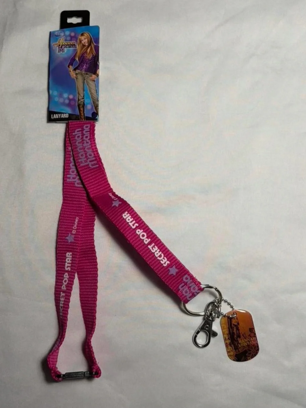 Disney Pink Hannah Montana 'Secret Pop Star' Lanyard with Charm